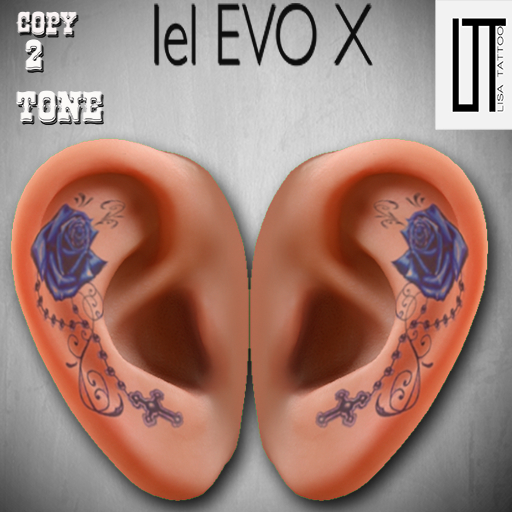 "Lisa tattoo ears evox ROSES  BLU