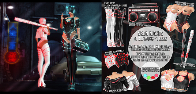 AsteroidBox. Neon Thigh Boots - Maitreya RARE