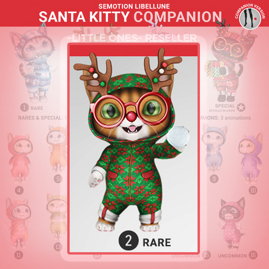 SEmotion Libellune Santa Kitty Companion RARE 02