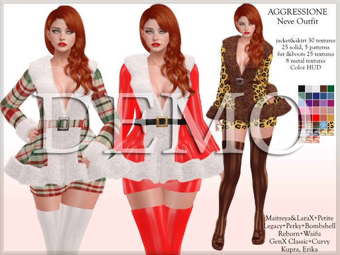 Aggressione Neve Outfit DEMO Jacket Skirt Boots Fur