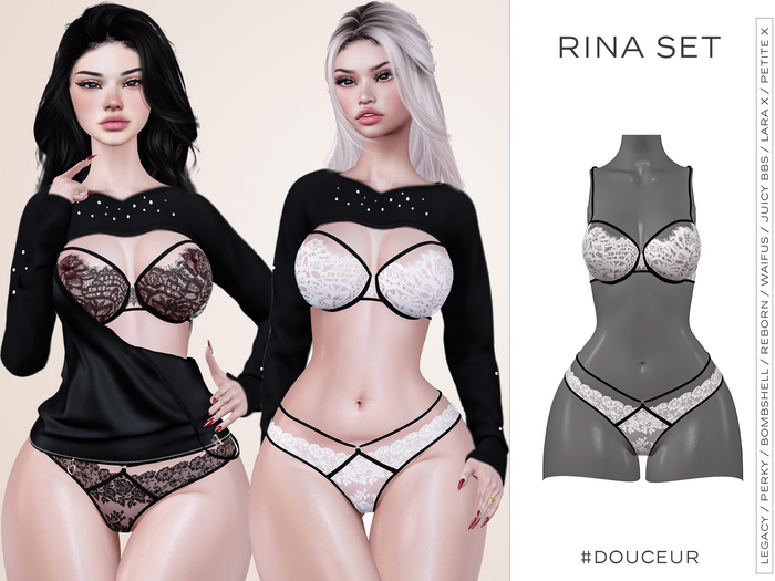 #DOUCEUR - RINA SET - BRA, PANTIES - WHITE