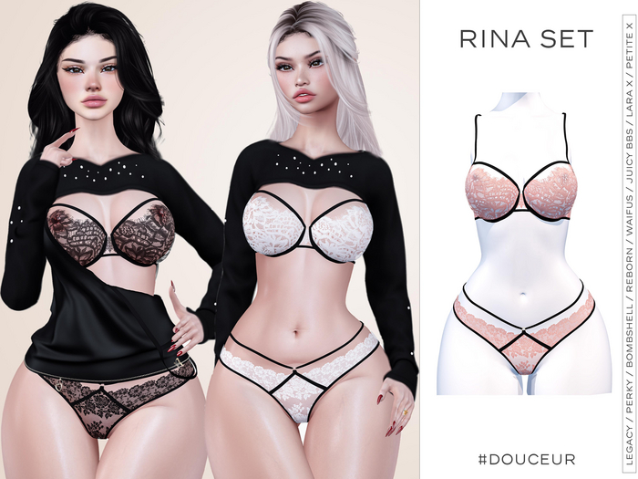 #DOUCEUR - RINA SET - BRA, PANTIES - ROSE