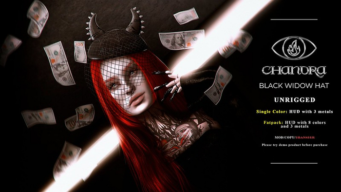 +CHANDRA+ Black Widow Hat FATPACK
