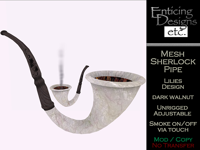 *ED Sherlock Pipe - Dark Walnut - Lilies