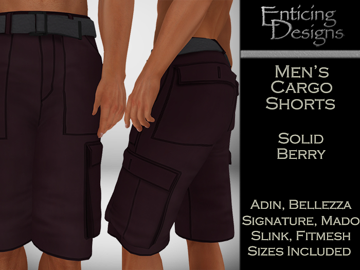 *ED Men's Cargo Shorts - Berry