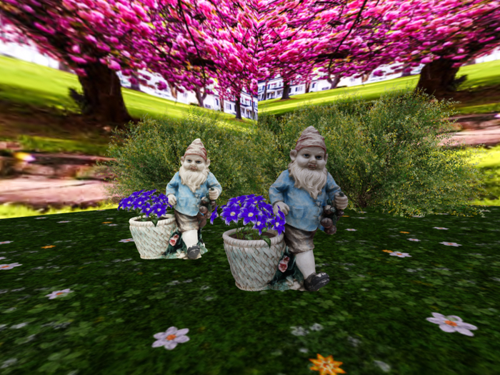Gnome with Blue Flowers
