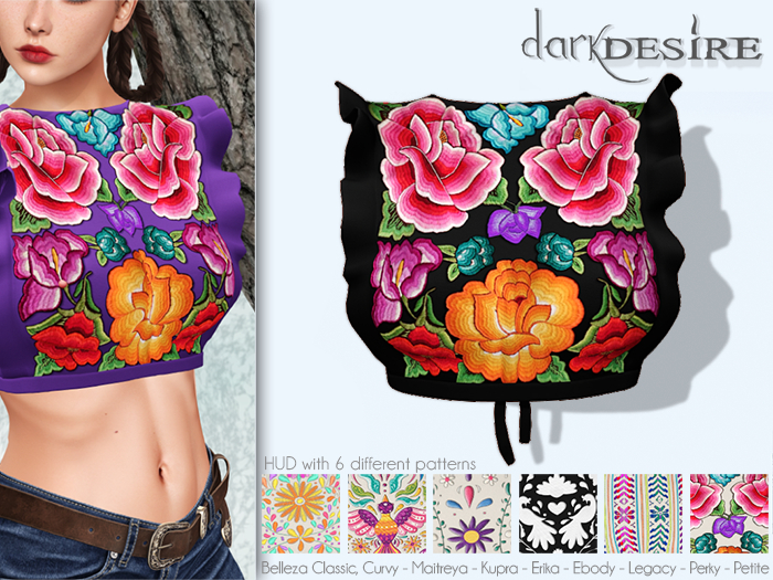 [[dD]] Yatziri Blouse - 02 Black (Add me) Blusa con Bordados Mexicanos - Mexico