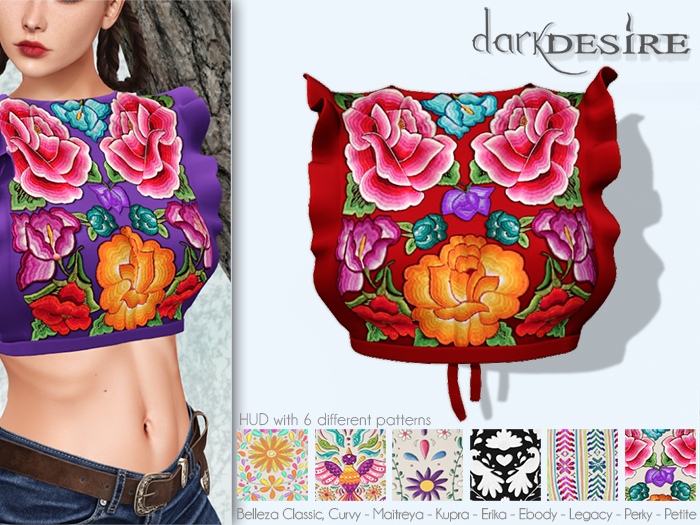 [[dD]] Yatziri Blouse - 03 Red (Add me) Blusa con Bordados Mexicanos - Mexico