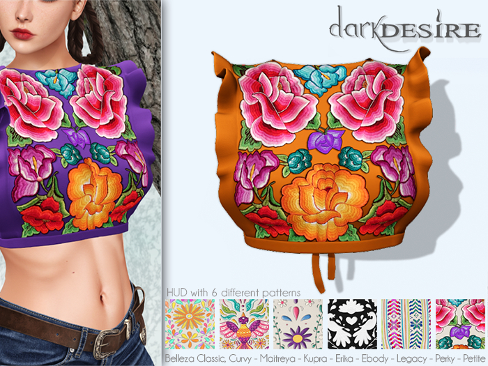 [[dD]] Yatziri Blouse - 04 Orange (Add me) Blusa con Bordados Mexicanos - Mexico