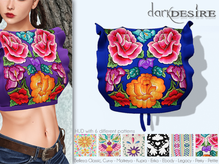 [[dD]] Yatziri Blouse - 08 Royal Blue (Add me) Blusa con Bordados Mexicanos - Mexico