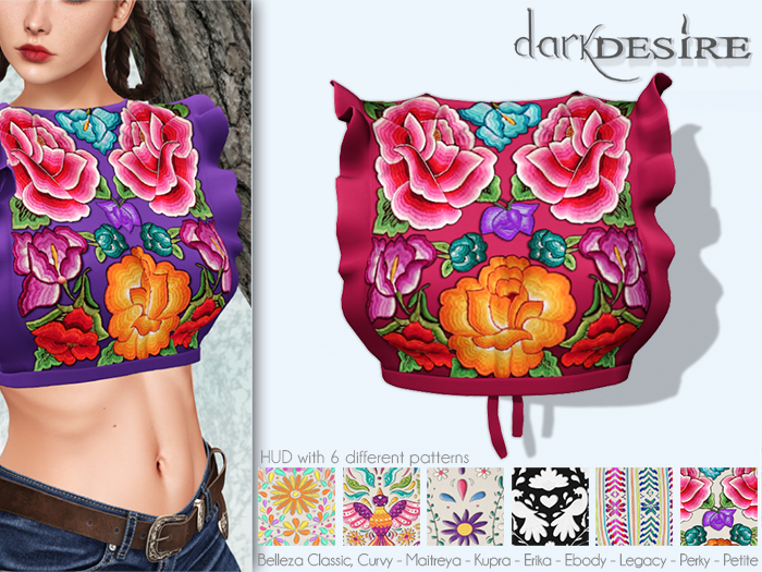 [[dD]] Yatziri Blouse - 10 Magenta (Add me) Blusa con Bordados Mexicanos - Mexico