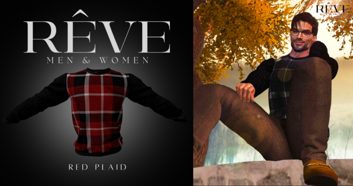 REVE Plaid Sweater - Red (Add)