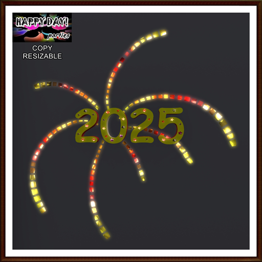 New Year - 2025 and Light Rays Animated