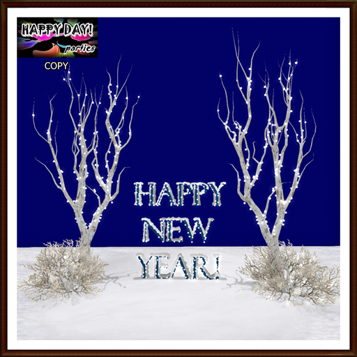 New Year - Happy New Year in Winter Scene