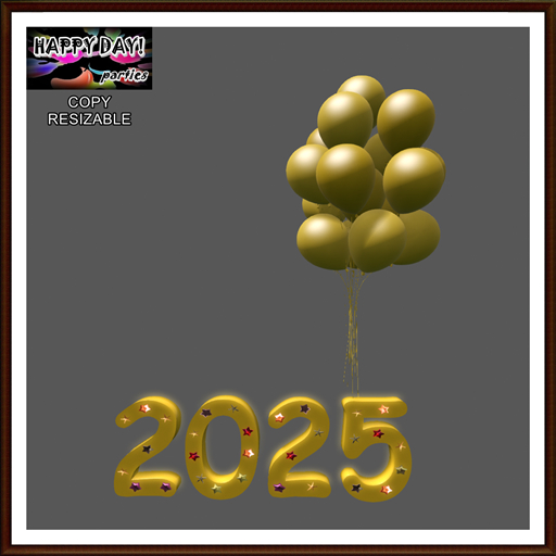 New Year - 2025 Sign and Bunch of Balloons