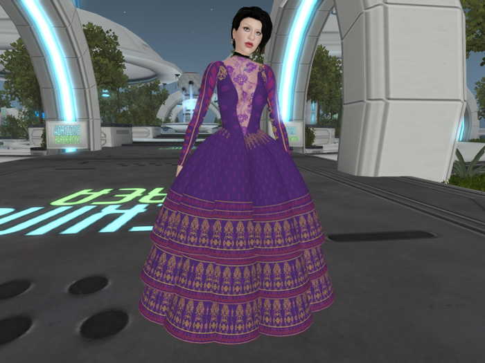 purple sari formal