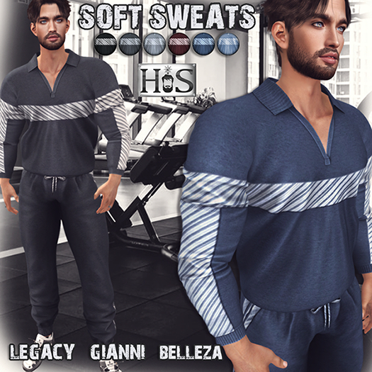 >-HIS-< Powder Blue SoftSweat Top