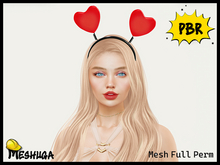 Meshuga PBR Valentine's Day Hearts Headband FULL PERM MESH