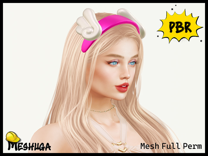 Meshuga PBR Valentines Cupid Wings Headband FULL PERM MESH