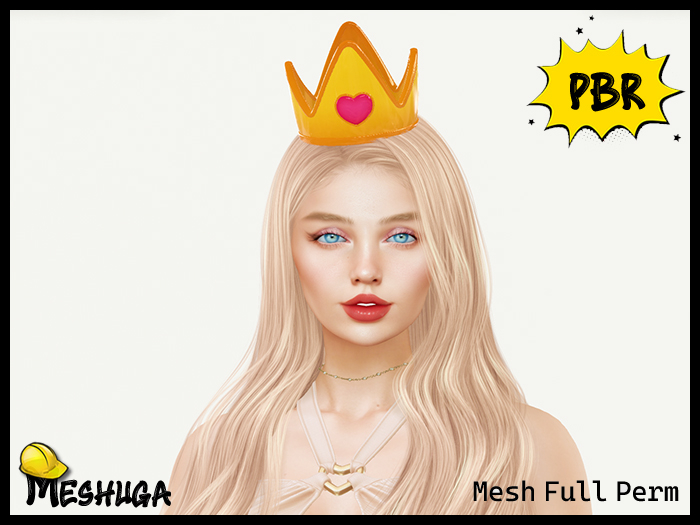 Meshuga PBR Valentines Heart Crown  FULL PERM MESH