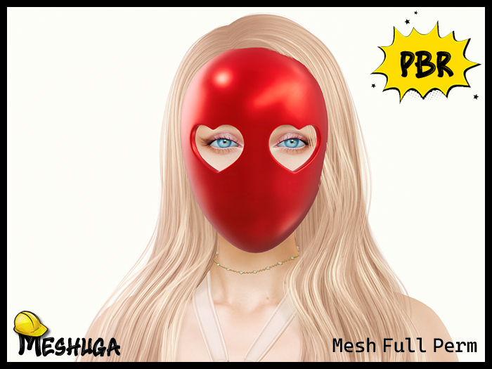 Meshuga PBR Valentines Heart Mask FULL PERM MESH