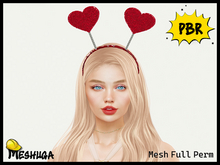 Meshuga PBR Valentines Hearts Headband FULL PERM MESH