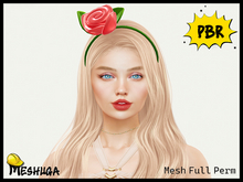 Meshuga PBR Valentines Kawaii Rose Headband FULL PERM MESH