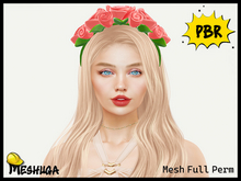 Meshuga PBR Valentines Kawaii Roses Crown FULL PERM MESH