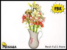 Meshuga PBR Valentines Vase of Lilies FULL PERM MESH 