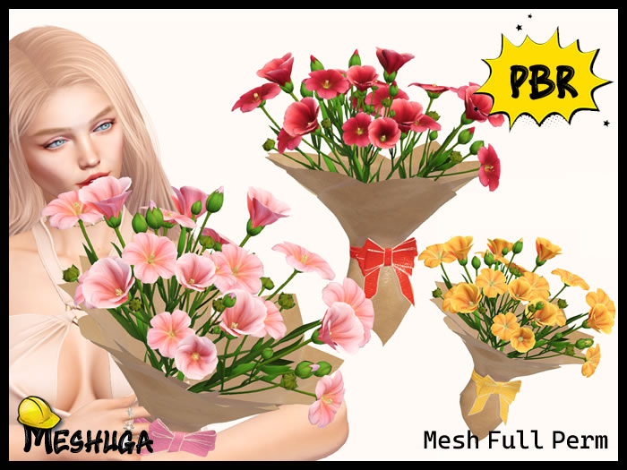 Meshuga PBR Valentines Bouquet of Flowers  FULL PERM MESH