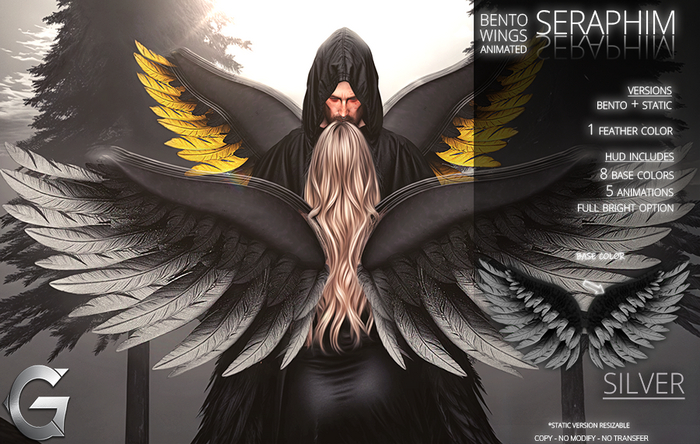 {geek} Seraphim Wings - Silver