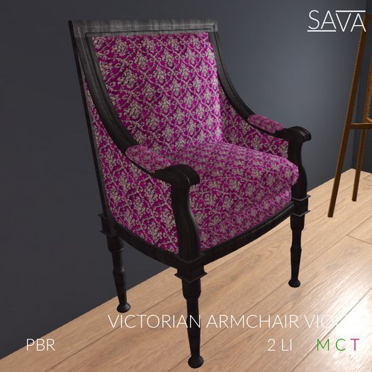 Victorian armchair violet