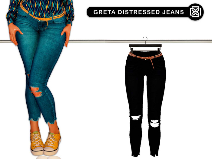 Addams "Greta" Distressed Jeans #46