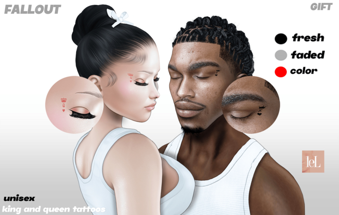 FallOut - GIFT King & Queen Face Tattoos EVOX