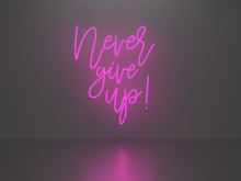Never give up neon sign Full Permission