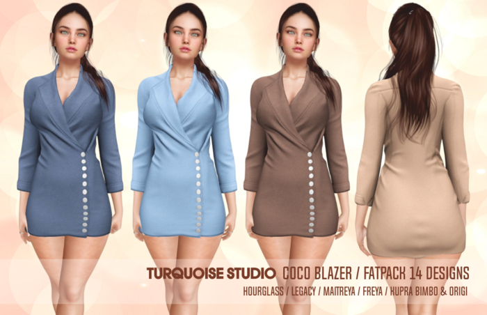 [TURQUOISE] COCO BLAZER [FATPACK]