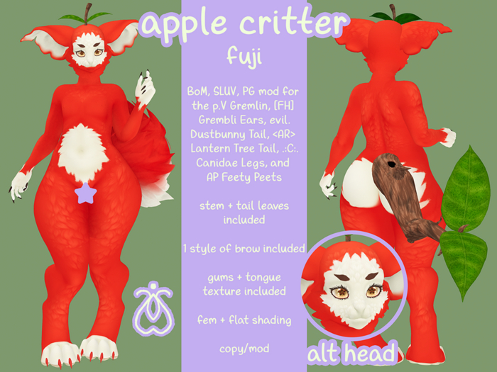 mothly. apple critter - fuji