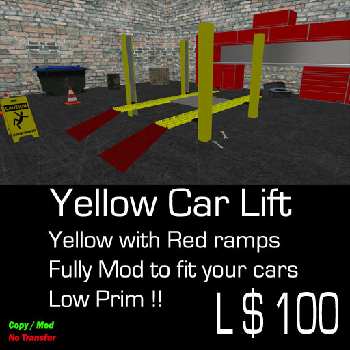 Yellow Garage Car Lift