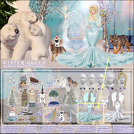 29- RARE  - WINTER QUEEN - BLUE DRESS