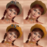 4. Patricia Hair Reds  + BERET No. 11 + CHOKER No. 20 - Chain French Vibes Gacha - SALE !