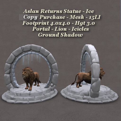 Aslan Returns Statue - Ice 1