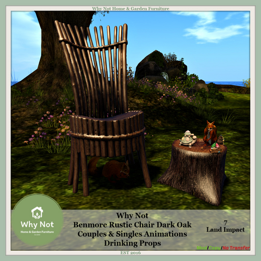Why Not - Benmore Rustic Chair-Dark Oak-Boxed