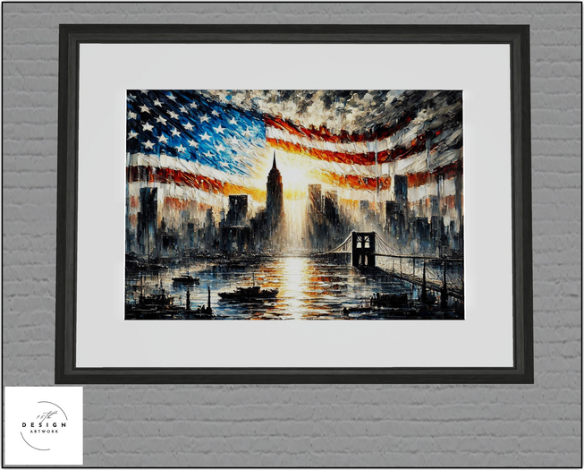 [15th] DESIGN Art -1 Raising Flags framed