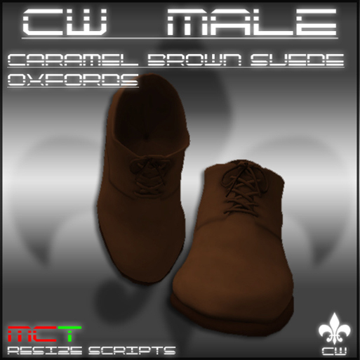 .:CW MALE:. Caramel Brown Suede Oxfords