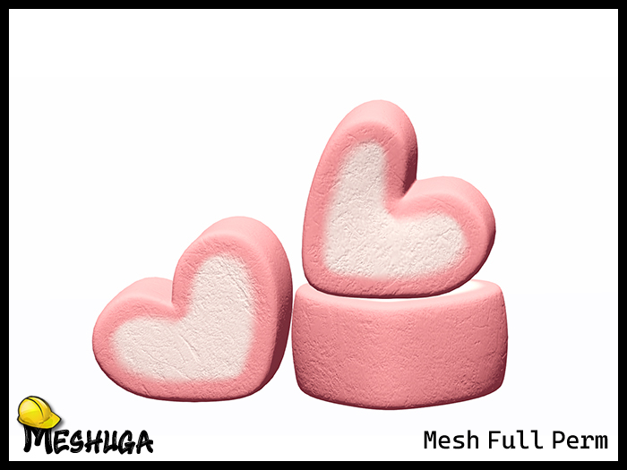Meshuga Valentines Marshmallows Candy Heart FULL PERM MESH
