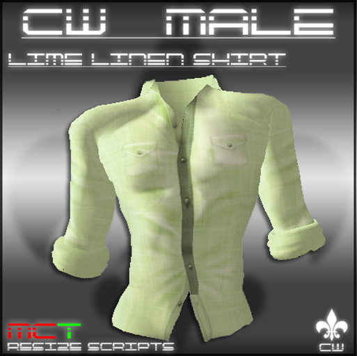 .:CW MALE:. Lime Linen Shirt