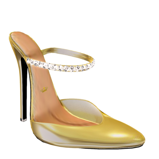 Gold DIAMOND MULE SLIDES - (BOXED)