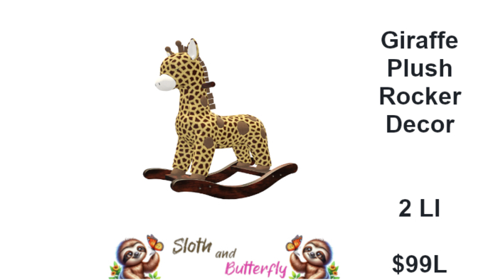 Sloth & Butterfly -  Giraffe Plush Rocker Toy