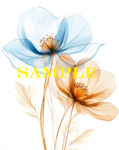 Flowers Wall Art on thick White Panel