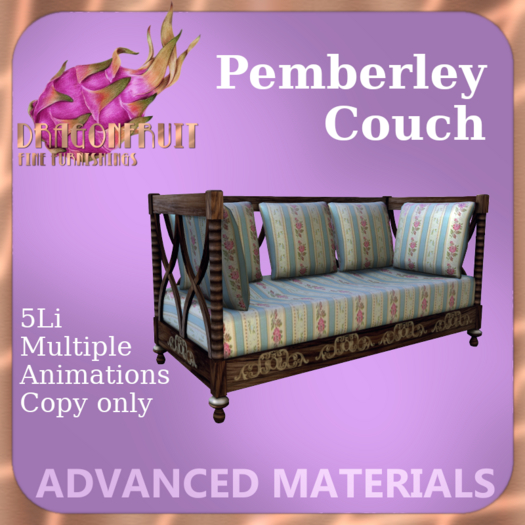 DRAGONFRUIT -  Pemberley Couch 